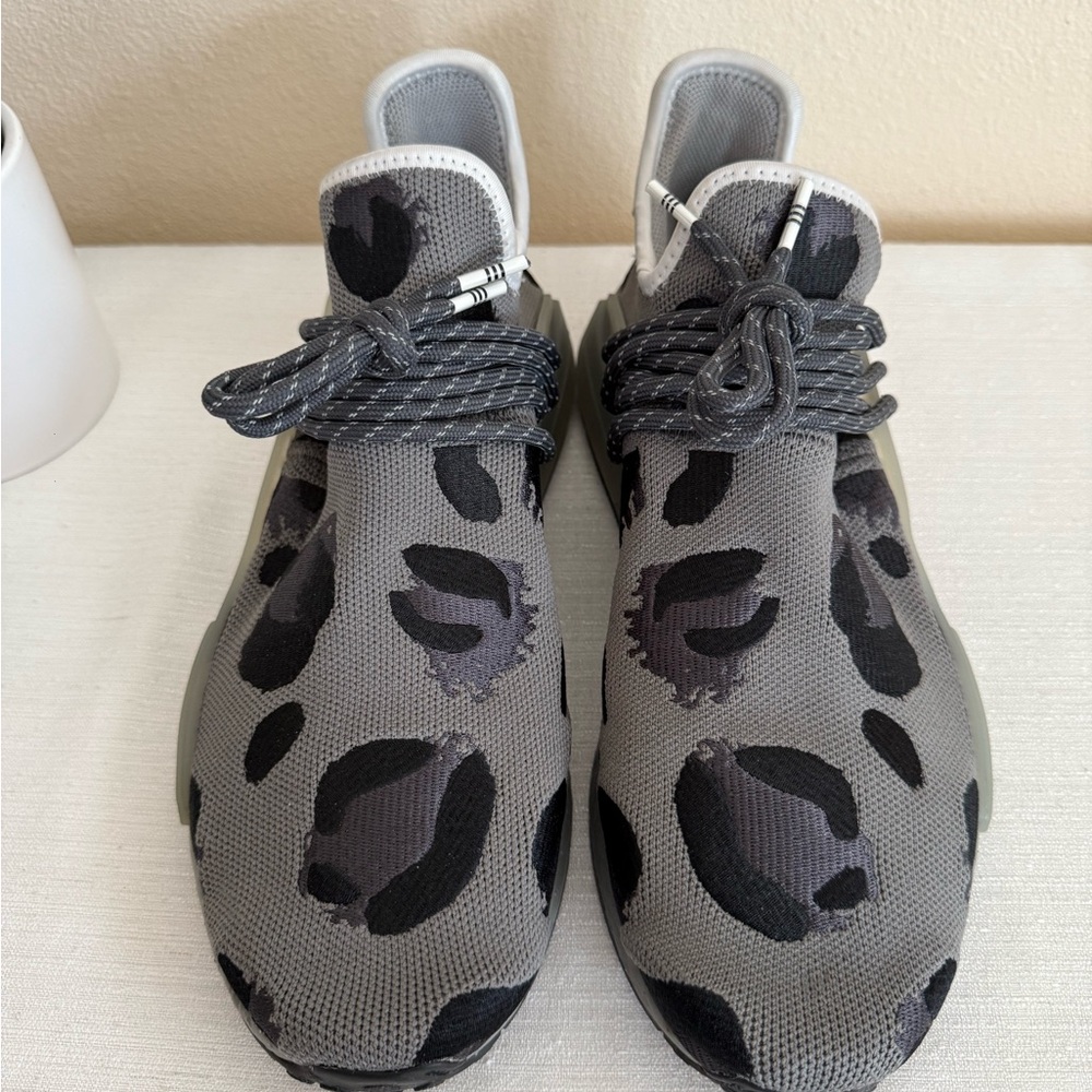 Adidas Gray and Black Patterned Mesh Athletic Sneakers - Picture 2 of 12